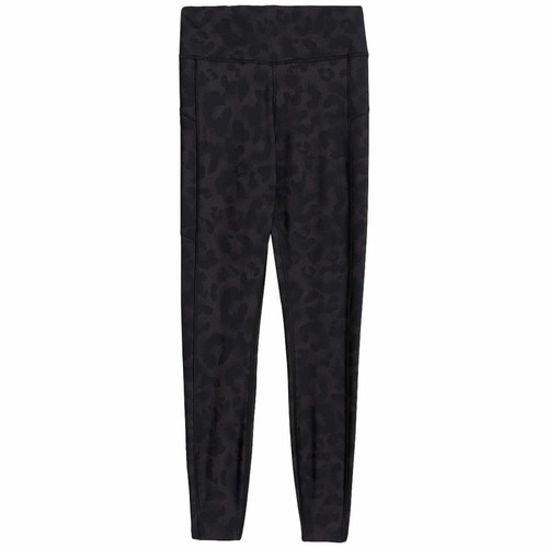 M&S Goodmove Womens Go Move Printed High Waisted Gym Leggings, 8, Black