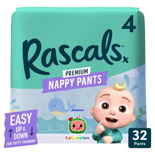 Rascals CoComelon Nappy Pants, Size 4 (10-15kg)