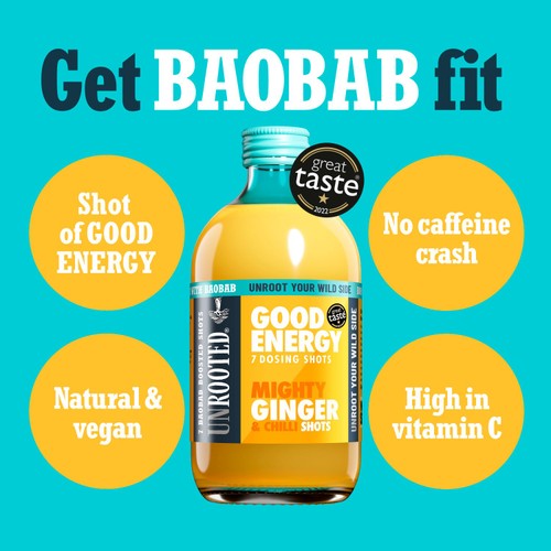 UNROOTED Mighty Ginger, Chilli & Baobab 7x Dosing Shots