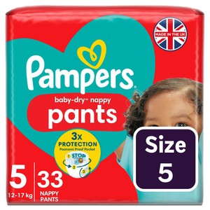 Pampers Baby-Dry Nappy Pants Size 5 33 Pack