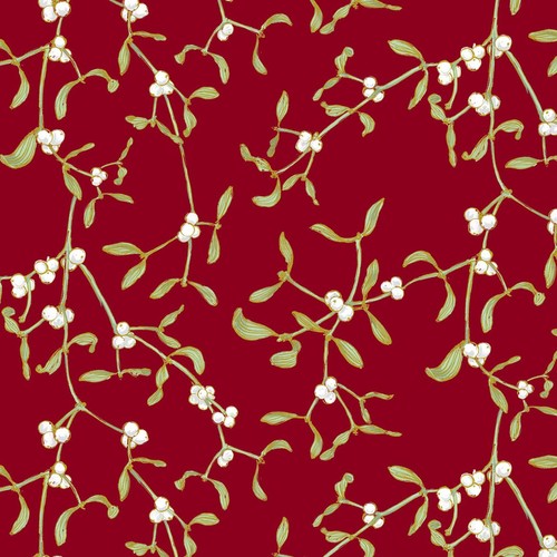 Burgundy Mistletoe Christmas Rollwrap