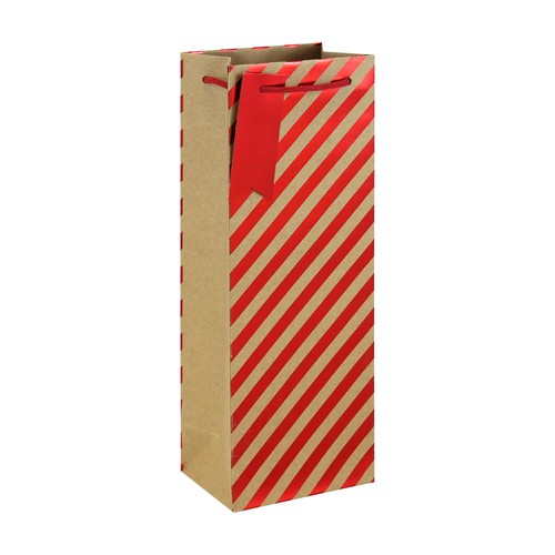 Kraft Red Christmas Bottle Bags 3 pack