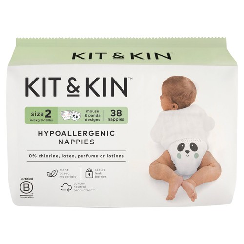 Kit & Kin Hypoallergenic Nappies Size 2 (4-8kg)