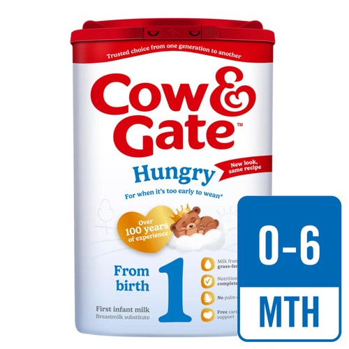Cow & Gate Hungry First Infant Baby Milk Formula Powder from Birth