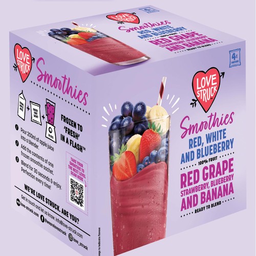 Love Struck Grape, Blueberry, Banana & Strawberry Smoothie 