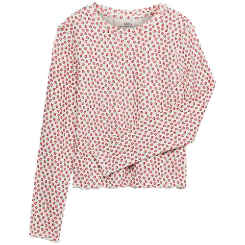 M&S Girls Strawberry Patterned Cosy Pyjamas 11-12 Years 