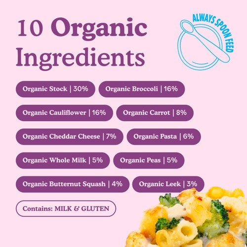 Little Freddie Organic Mac & Cheese, Broccoli & Cauliflower Pouch 6m+