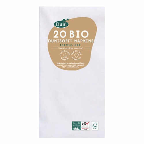 White Dunisoft Large Luxury Paper Napkins