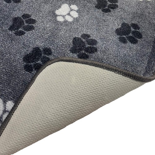 Mighty Mats Supersoft Washable Mat Grey Paw Print