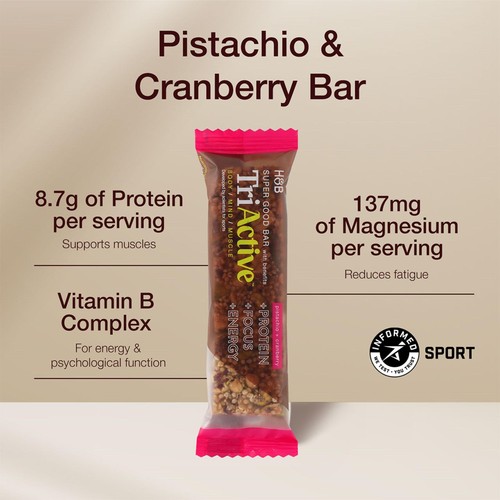 TriActive Super Good Bar "with Benefits" Pistachio & Cranberry