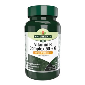 Natures Aid Vitamin B Complex 50 + C Supplement Tablets 