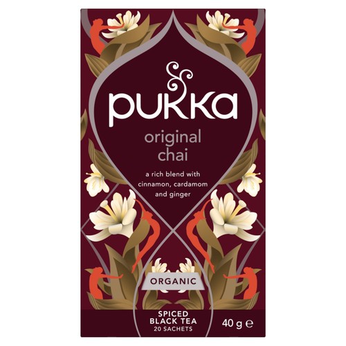 Pukka Organic Original Chai Tea 20 Home Compostable Herbal Tea Bags