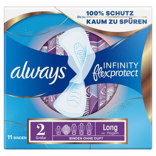 Always Sanitary Towels Infinity Long (Size 2) Wings