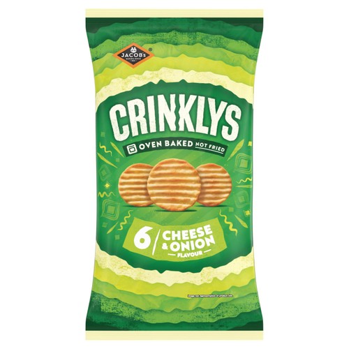 Jacob's Crinkly's Cheese & Onion Flavour Baked Snacks Multipack