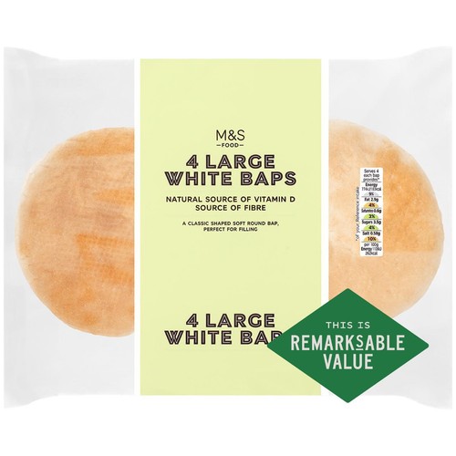 M&S Large White Baps