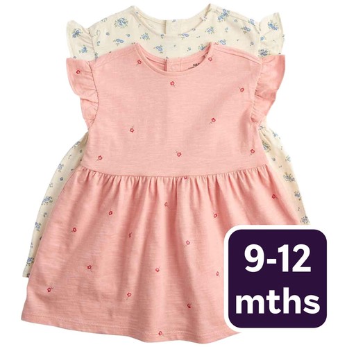 M&S Cotton Jersey Dresses, 9-12 Months, Multi