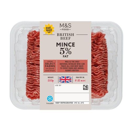 M&S Select Farms British Beef Mince 5% Fat