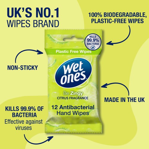 Wet Ones Be Zingy Biodegradable Antibacterial wipes