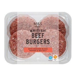 M&S Grill 4 Beef Burgers