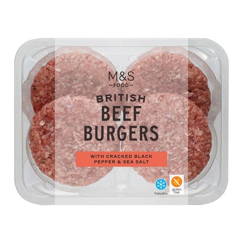 M&S Grill 4 Beef Burgers