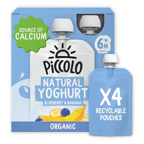 Piccolo Organic Natural Blueberry & Banana Yoghurt Multipack