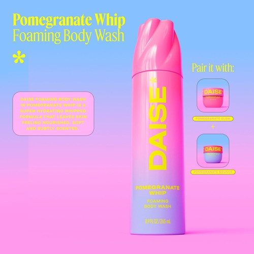 DAISE Foaming Body Wash in Pomegranate Whip, Ultra Hydrating for Skin