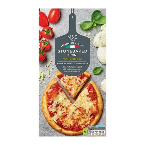M&S Stonebaked 4 Mini Margherita frozen