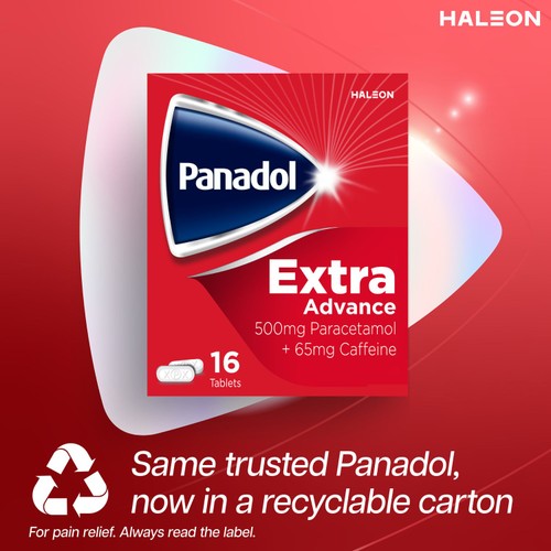Panadol Extra Advance 500mg Paracetamol Caffeine Pain Relief Tablets