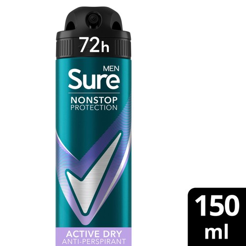 Sure Men 72hr Nonstop Protection Active Dry Antiperspirant Deodorant