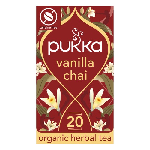 Pukka Organic Vanilla Chai Tea x20 Home-Compostable Herbal Tea Bags
