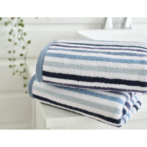 Deyongs Bliss Linear Stripe Hand Towel Blue