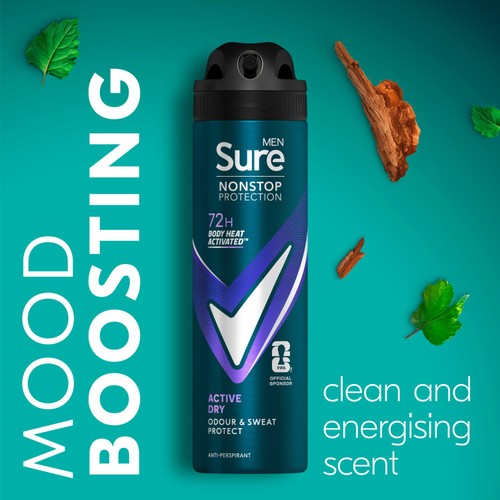 Sure Men 72hr Nonstop Protection Active Dry Antiperspirant Deodorant
