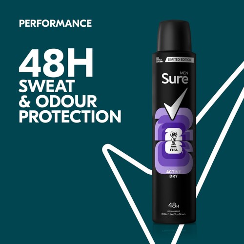 Sure Men Antiperspirant Deodorant Active Dry Aerosol