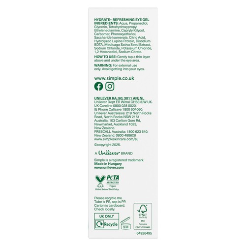 Simple Water Hydrating Eye Gel