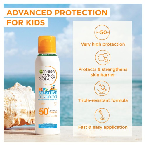 Ambre Solaire Kids Sensitive Anti-Sand Sun Protection Spray SPF 50+