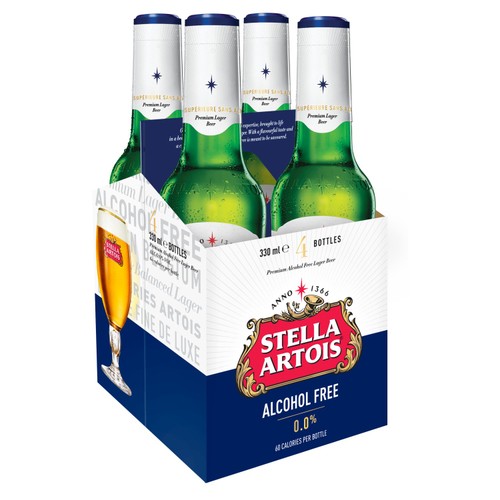 Stella Artois Belgian Alcohol-Free Lager Beer Bottles