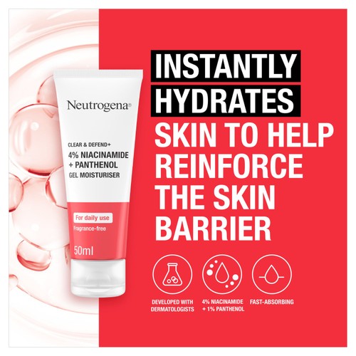 Neutrogena Clear & Defend + Gel Moisturiser with 4% Niacinamide + Panthenol