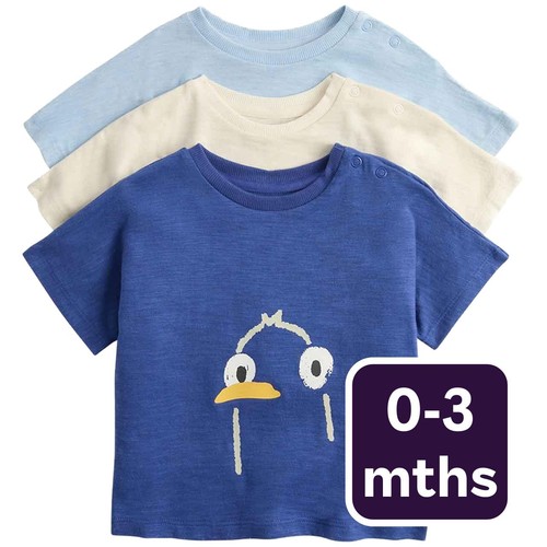 M&S Seaside Animal Print Tops, 0-3 Months, Blue
