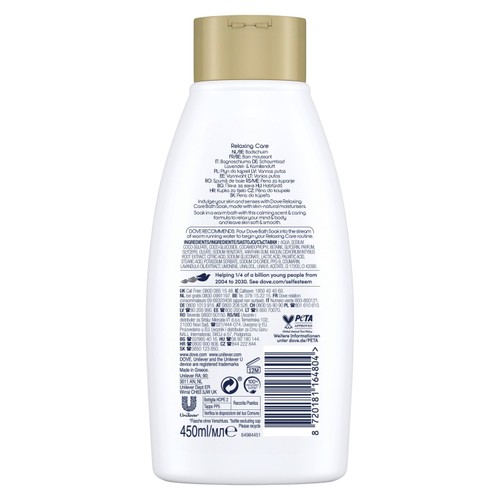 Dove Bubble Bath Soak Relaxing Care Lavender & Chamomile