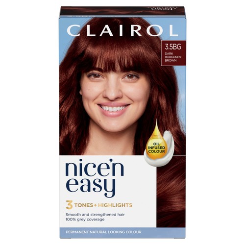 Clairol Nice'n Easy Creme Permanent Hair Dye 3.5BG Dark Burgundy Brown