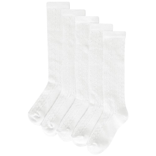 M&S Girls, Butterfly Knee High Socks, 6-8.5, White