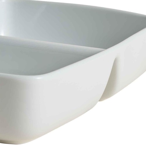 M&S Maxim Ceramic Double Vegetable Dish, One Size, White