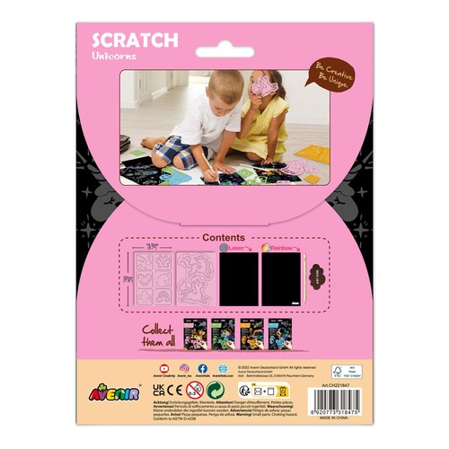 Avenir Scratch With Stencil Unicorn