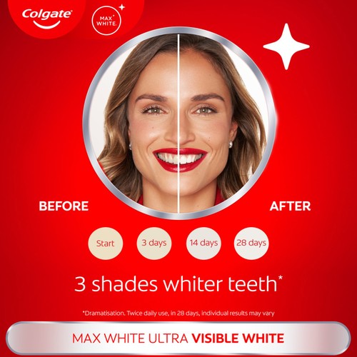 Colgate Max White Ultra Active Foam At Home Teeth Whitening Toothpastee