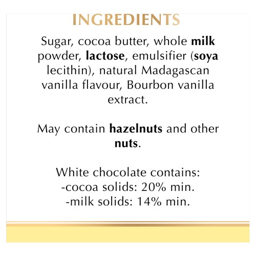 Lindt Excellence Natural Vanilla White Chocolate Bar
