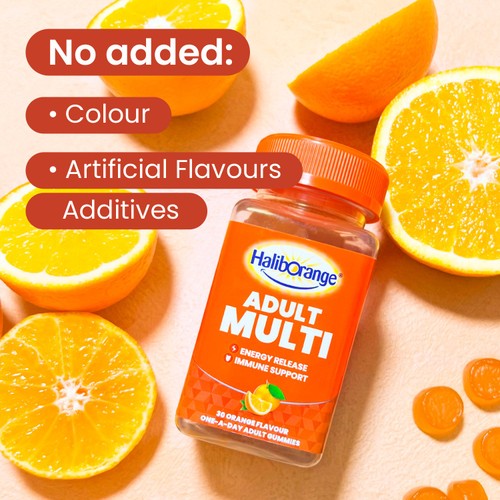 Haliborange Adult Multivitamin Energy & Immune Support Orange Gummies 