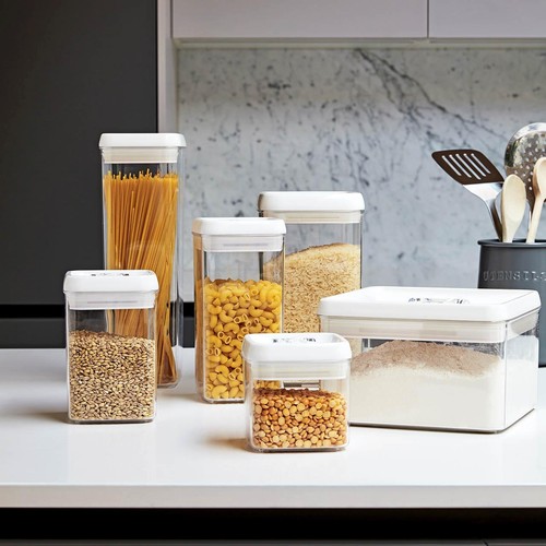 M&S Collection 3L Square Flip-Tight Food Storage, One Size, White Mix