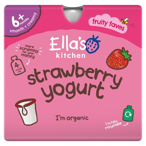 Ella's Kitchen Organic Strawberry Greek Style Yog Food Pouch 6+ Months