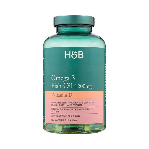 Holland & Barrett Omega 3 Fish Oil 1200mg + D3 Capsules