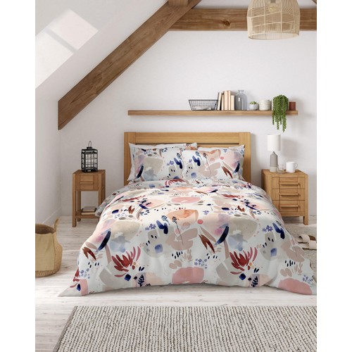 M&S Pure Cotton Watercolour Floral Bedding Set, Super King Size